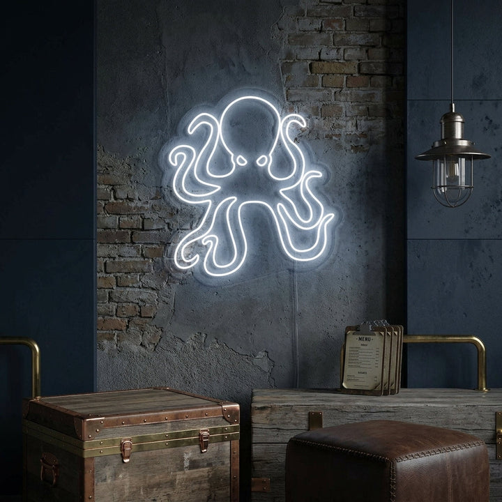 "Octopus Restaurant Meerestier" Neonschrift