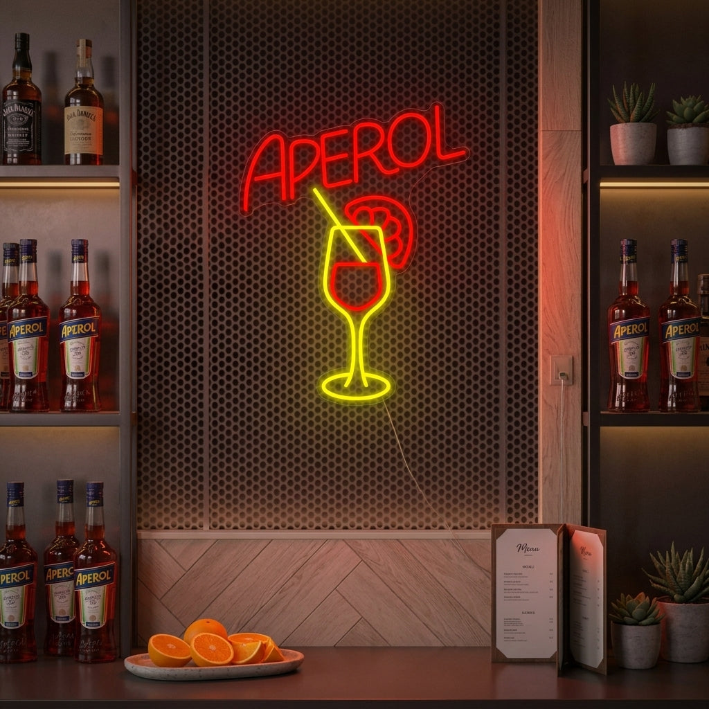 Aperol Bar Neon Sign, Aperol Spritz Leuchtreklame, Aperol Spritz Leuchtschild