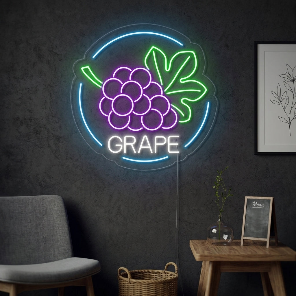 "Grape, Trauben" Neonschrift