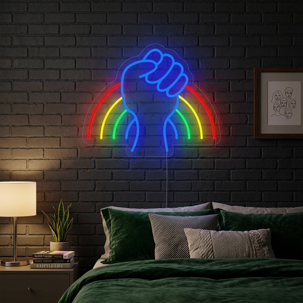 "Regenbogenflagge Lgbt-Stolz Einzigartig" Neonschrift