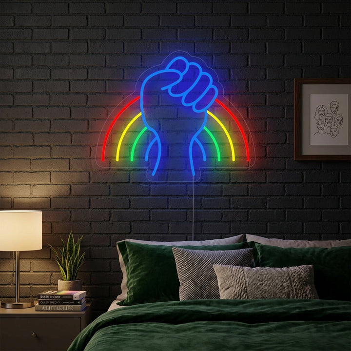 "Regenbogenflagge Lgbt-Stolz Einzigartig" Neonschrift
