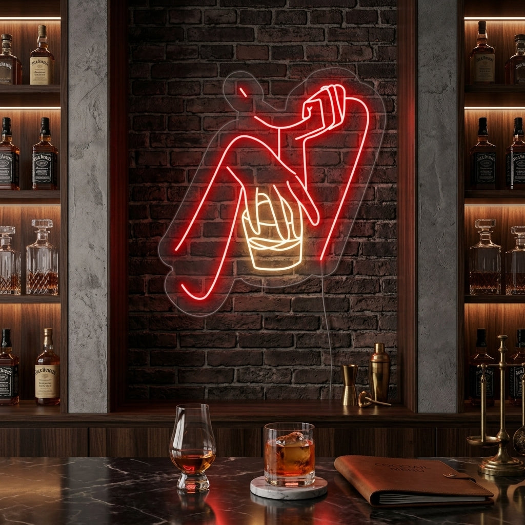 "Whiskey Damenbar" Neonschrift