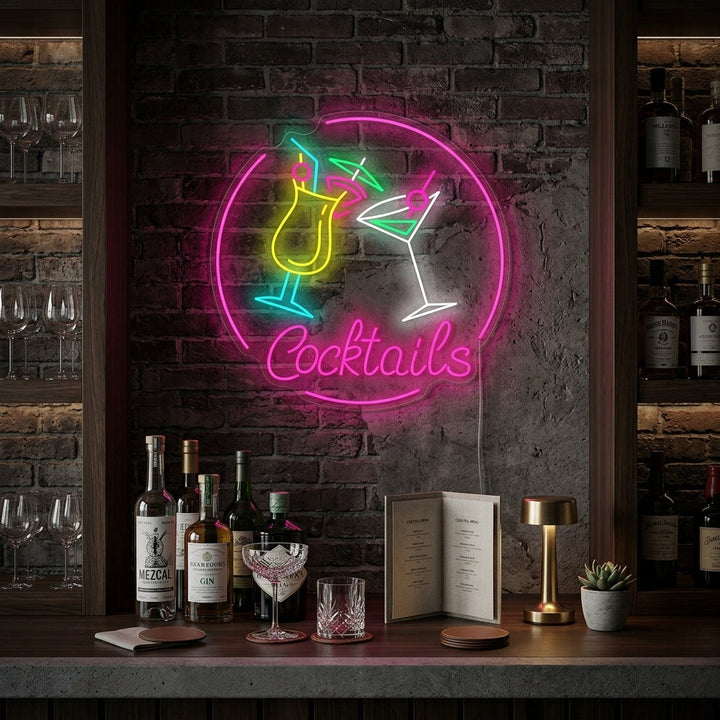 "Cocktails" Neonschild, Cocktailschild, Cocktail Leuchtreklame
