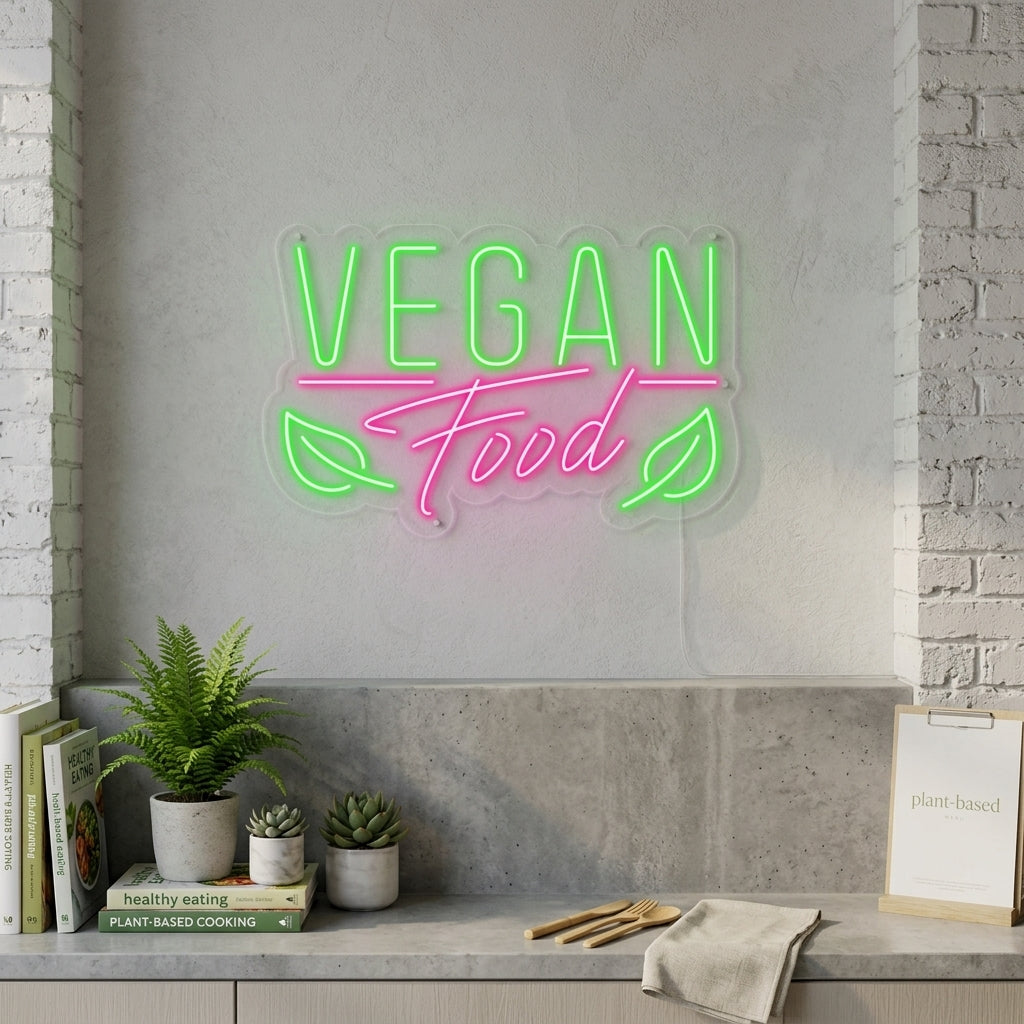 "Vegan Food" Neonschrift