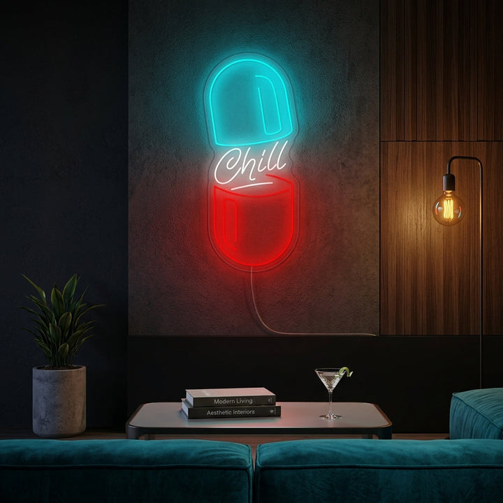 "Chill Pill" Neonschild