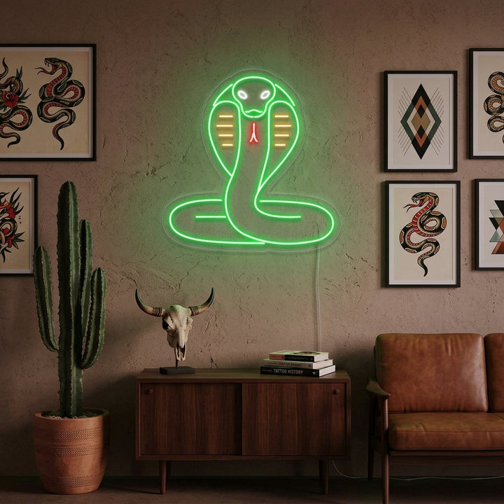 "Kobra-Schlange" Neonschrift
