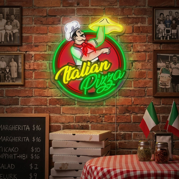"Italian Pizza" Neonschild, Pizza Leuchtreklame, Pizza Leuchtschild