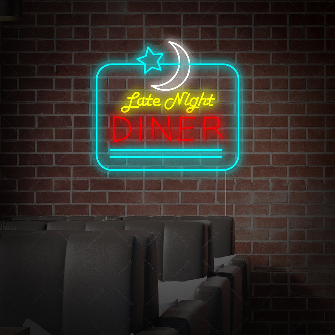 "Late Night Diner" Neonschild, Diner Leuchtreklame, Diner Leuchtschild