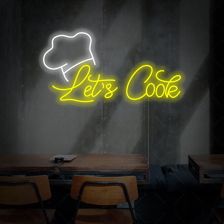 "Let's Cook" Neonschild