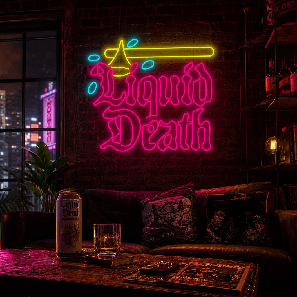 "Liquid Death" Neonschild