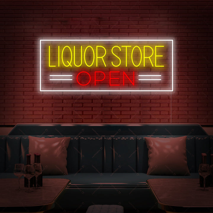 "Liquor Store Open" Neonschild