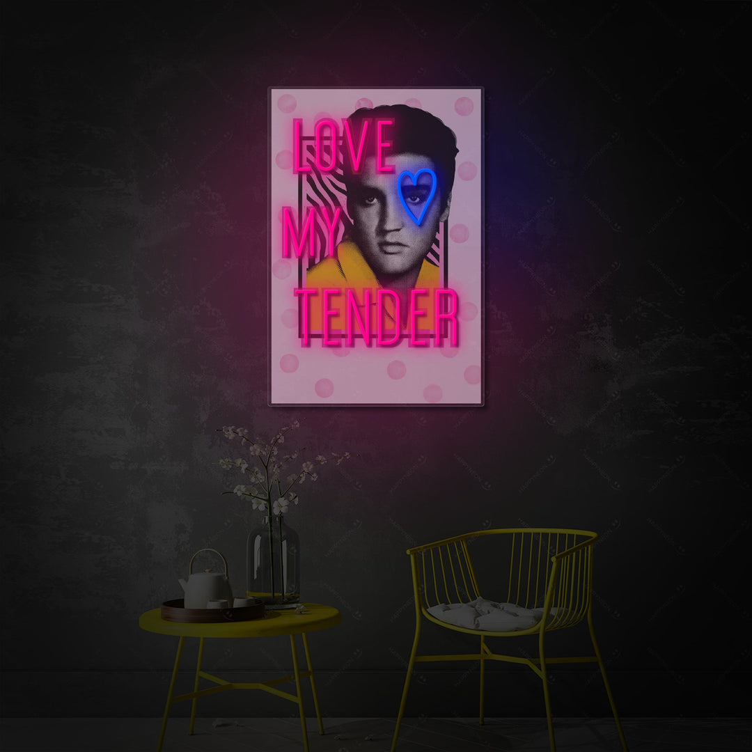 "Love Me Tender" Neonschild