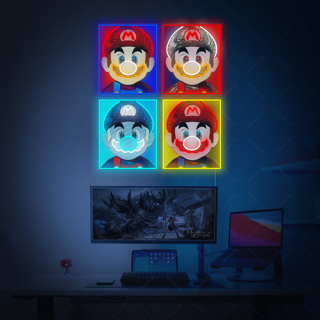 "Mario Videospiel Pop Art" Neonschild