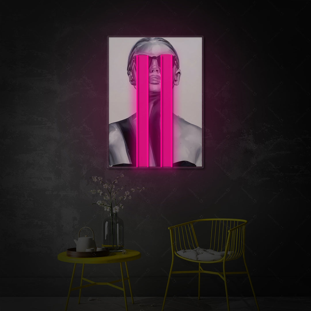 "Maskierte Muse" Neonschild