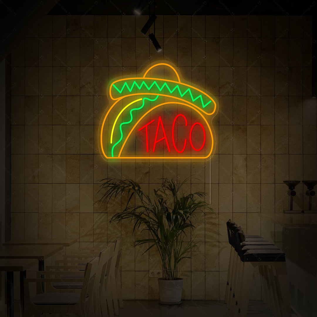 "Mexikanischer Hut-Taco" Neonschild