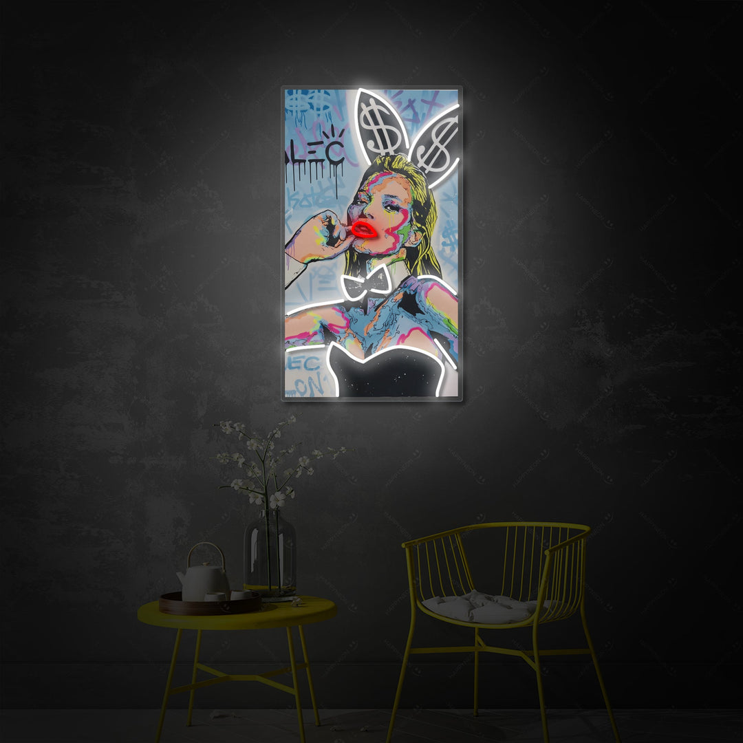 "Geldhase" Neonschild