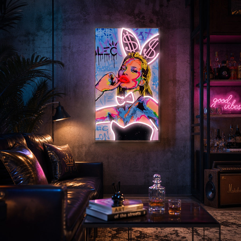"Geldhase" Neonschild