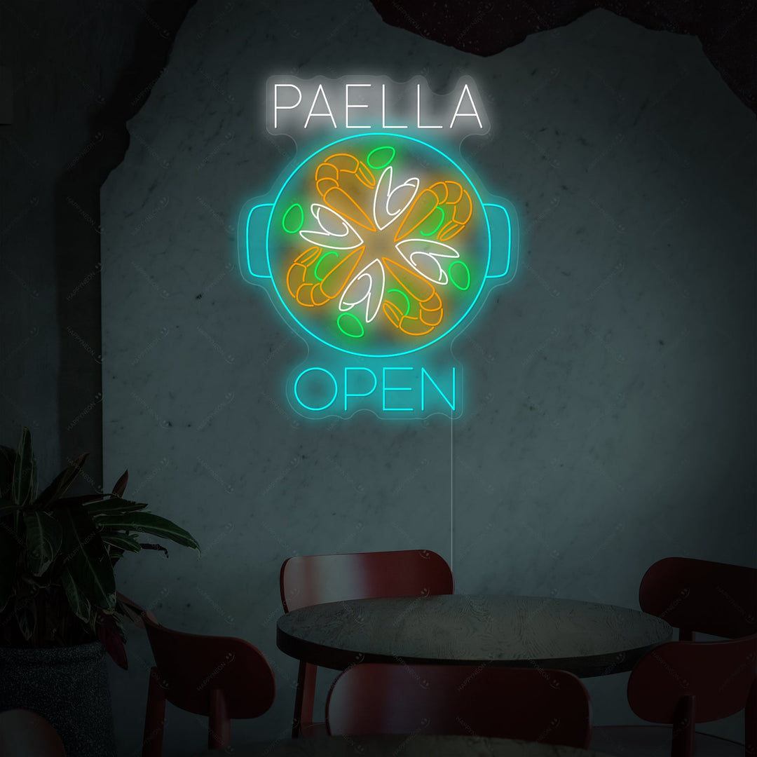 "Paella Open" Neonschild