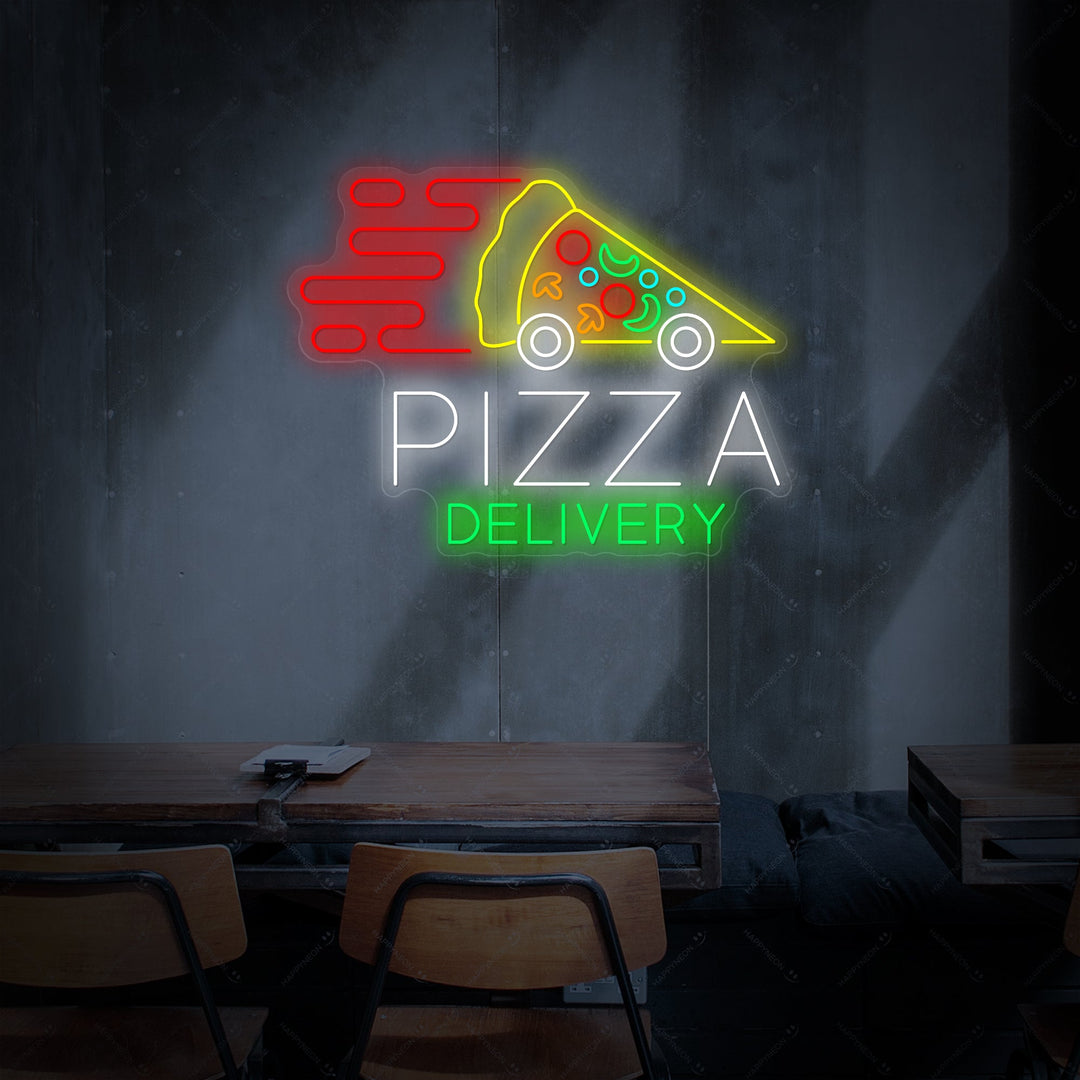 "Pizza Delivery" Neonschild, Pizza Leuchtreklame, Pizza Leuchtschild