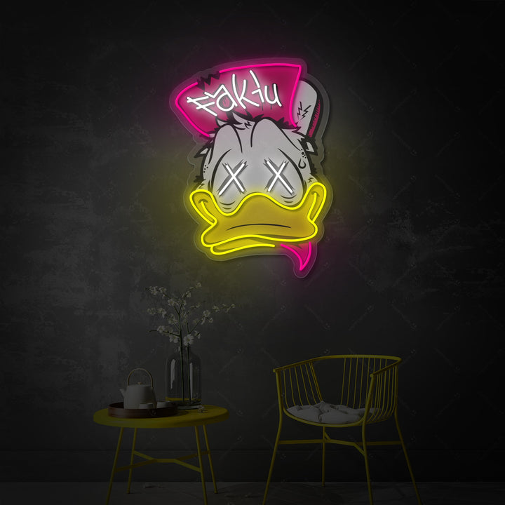 Punk Ente Cartoon Neonschild
