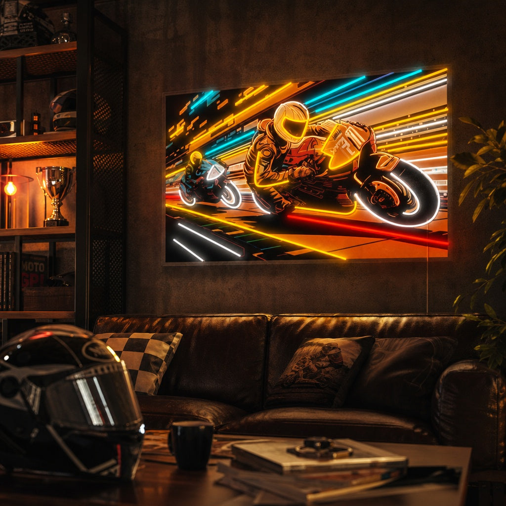 "Rennmotorrad" Neonschild