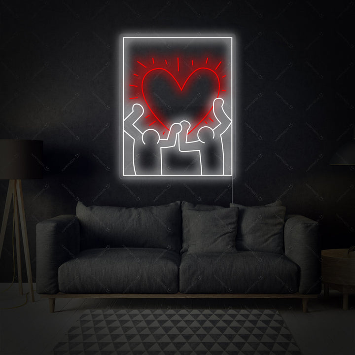 "Strahlendes Herz" Neonschild