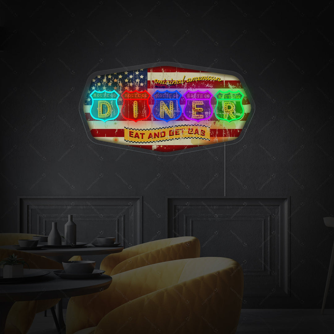 "Retro Diner" Neonschild, Diner Leuchtschild, Diner Leuchtreklame