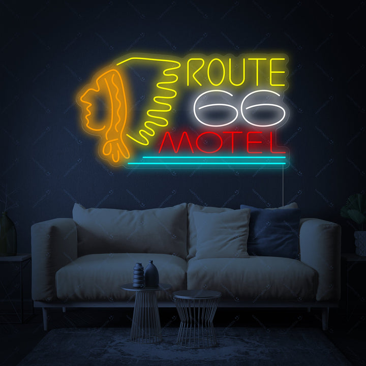 "Route 66 Motel" Neonschild