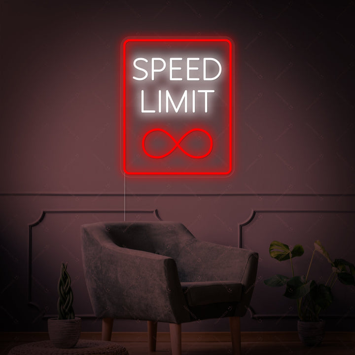 "Speed Limit Infinity" Neonschild