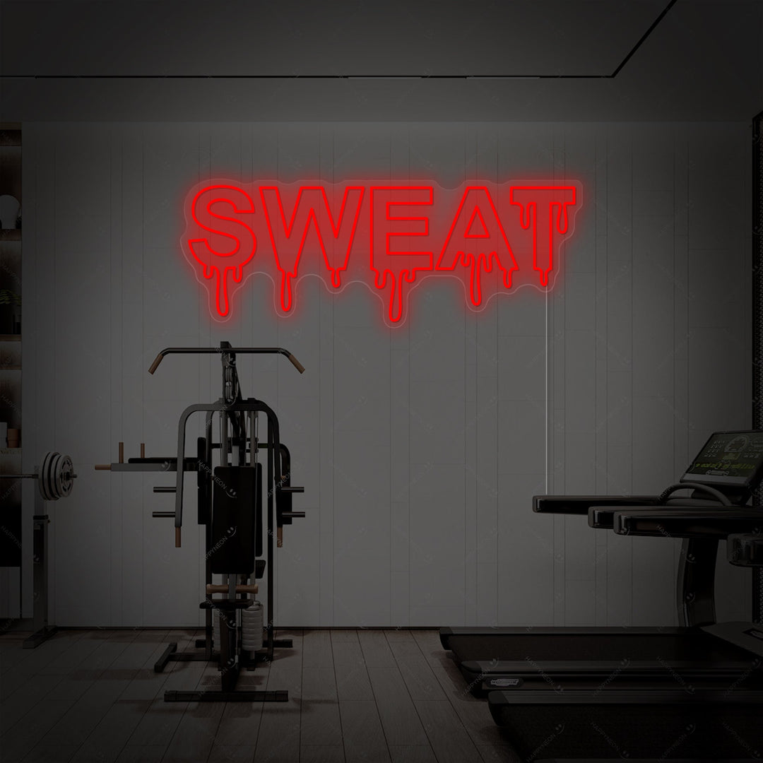 "Sweat" Neonschild, Gym Leuchtreklame, Homegym Deko