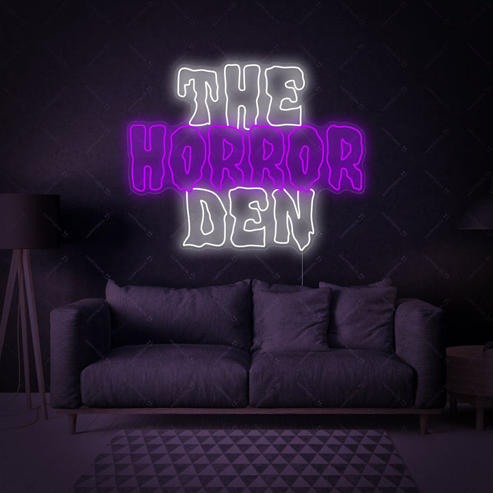 "The Horror Den" Neonschild