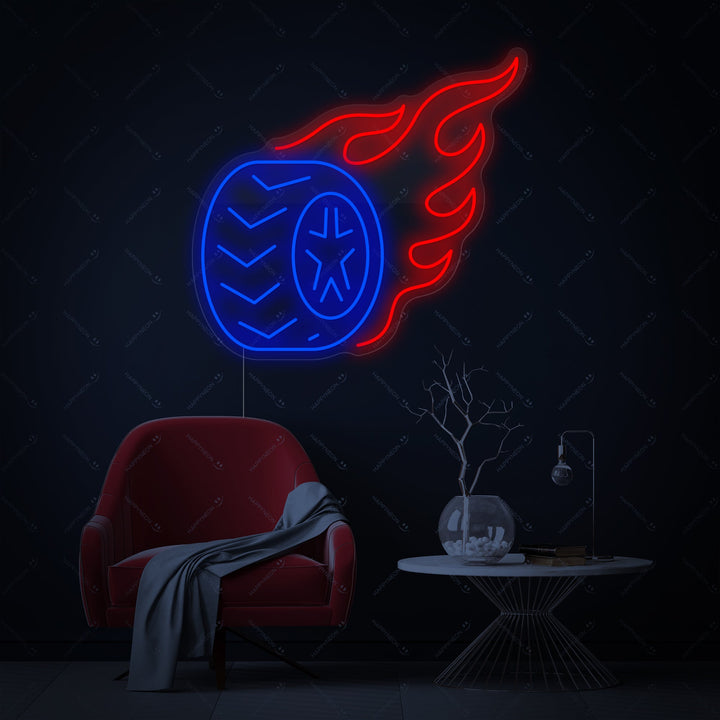 "Reifenflamme" Neonschild