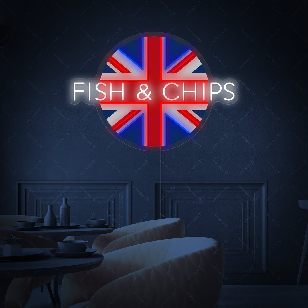 "Uk Fish & Chips" Neonschild