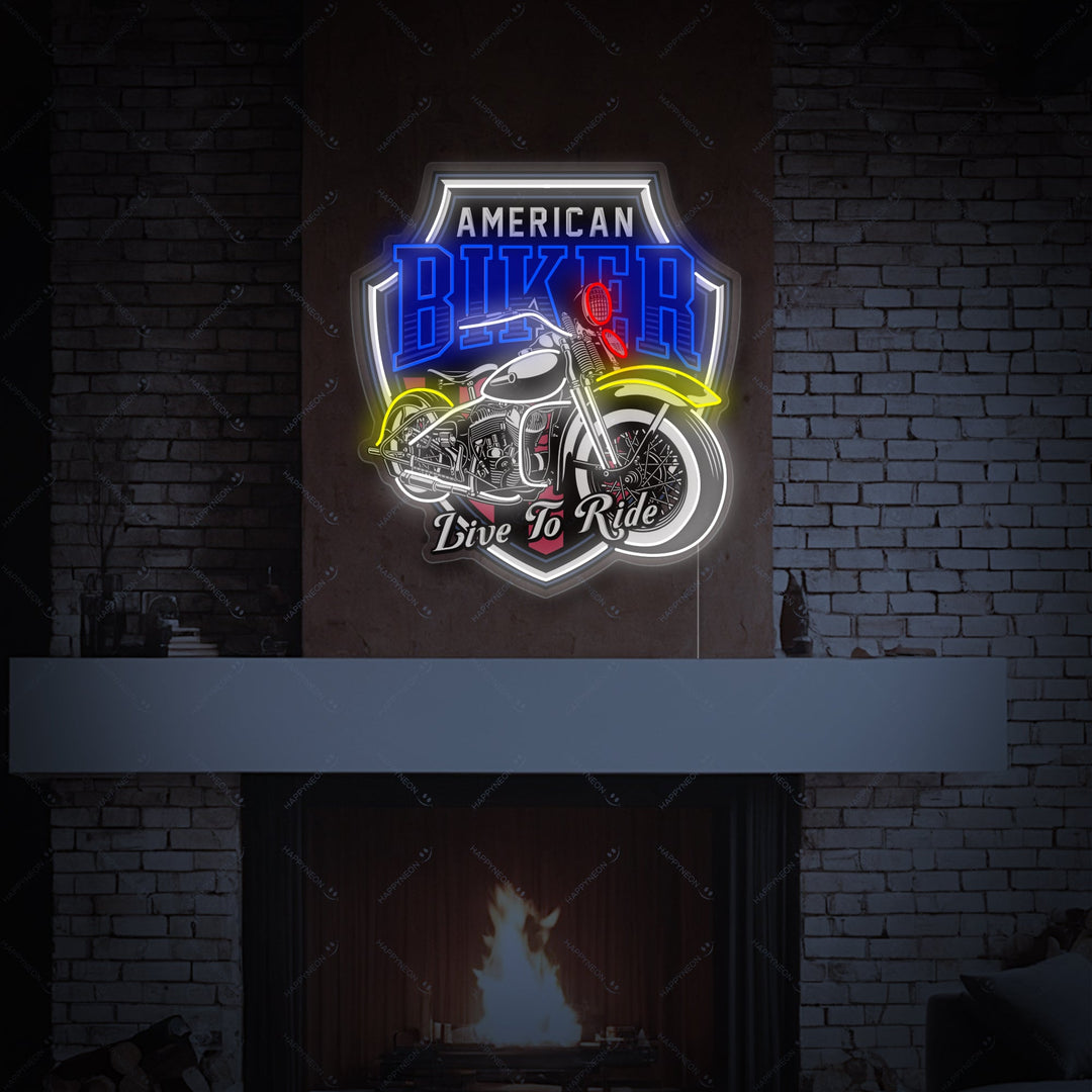 "Vintage-Motorrad-Emblem" Neonschild