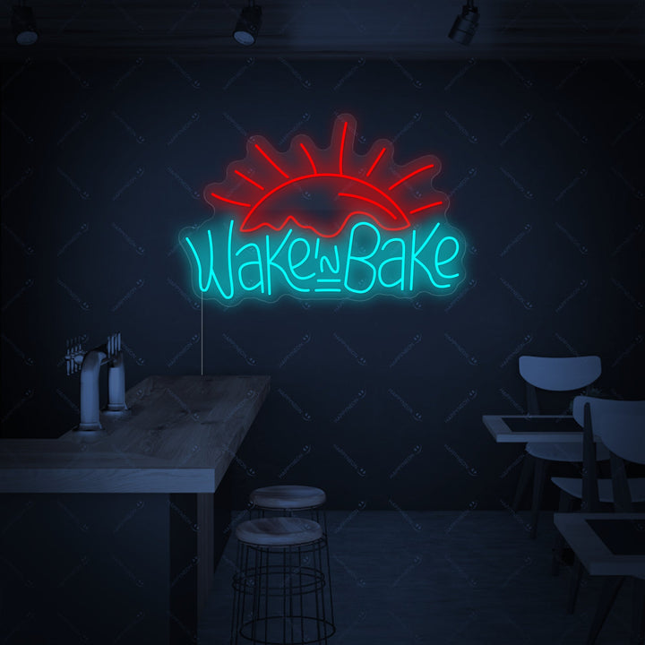 "Wake and Bake" Neonschild