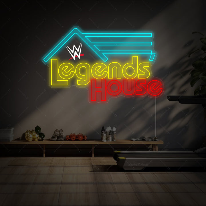 "Wwe Legends House" Neonschild, Gym Leuchtreklame, Homegym Deko