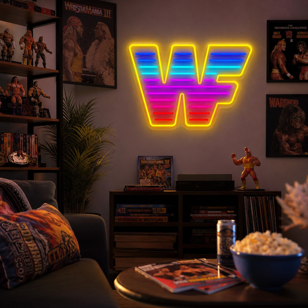 "Wwf Wrestling" Neonschild, Gym Leuchtreklame, Gym Deko