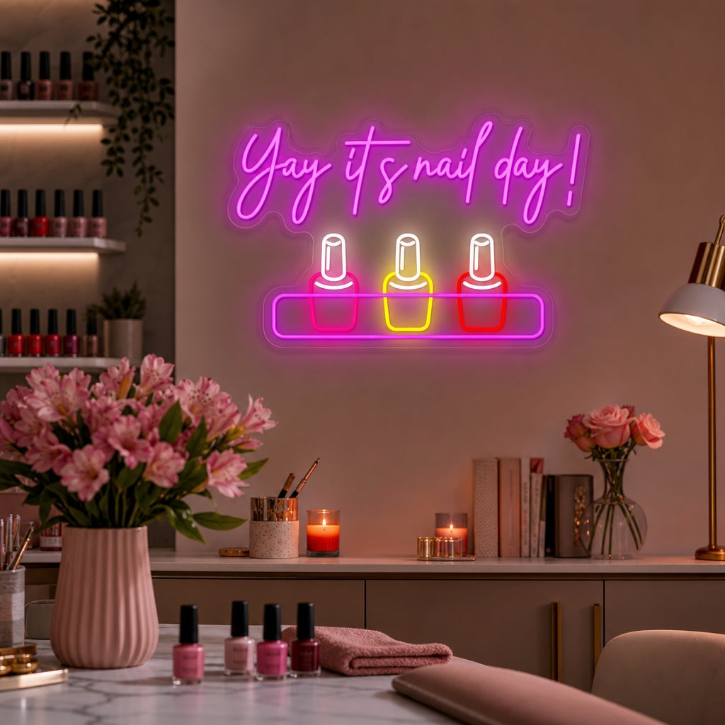 "Yay It Is Nail Day" Neonschild