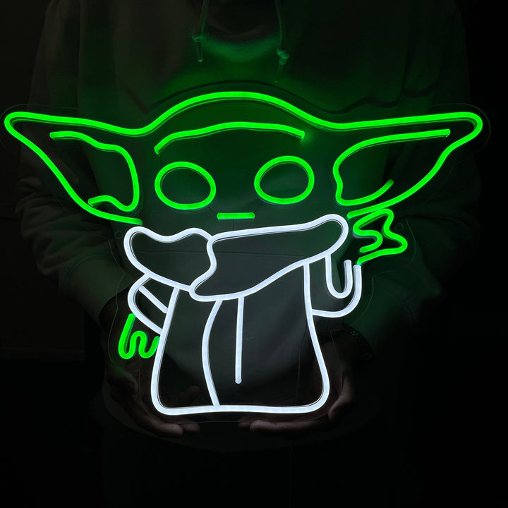 "Baby Yoda" Neonschrift