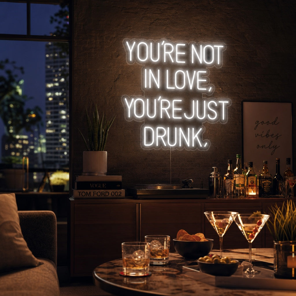 "You Are Not In Love You Just Drunk" Neonschrift