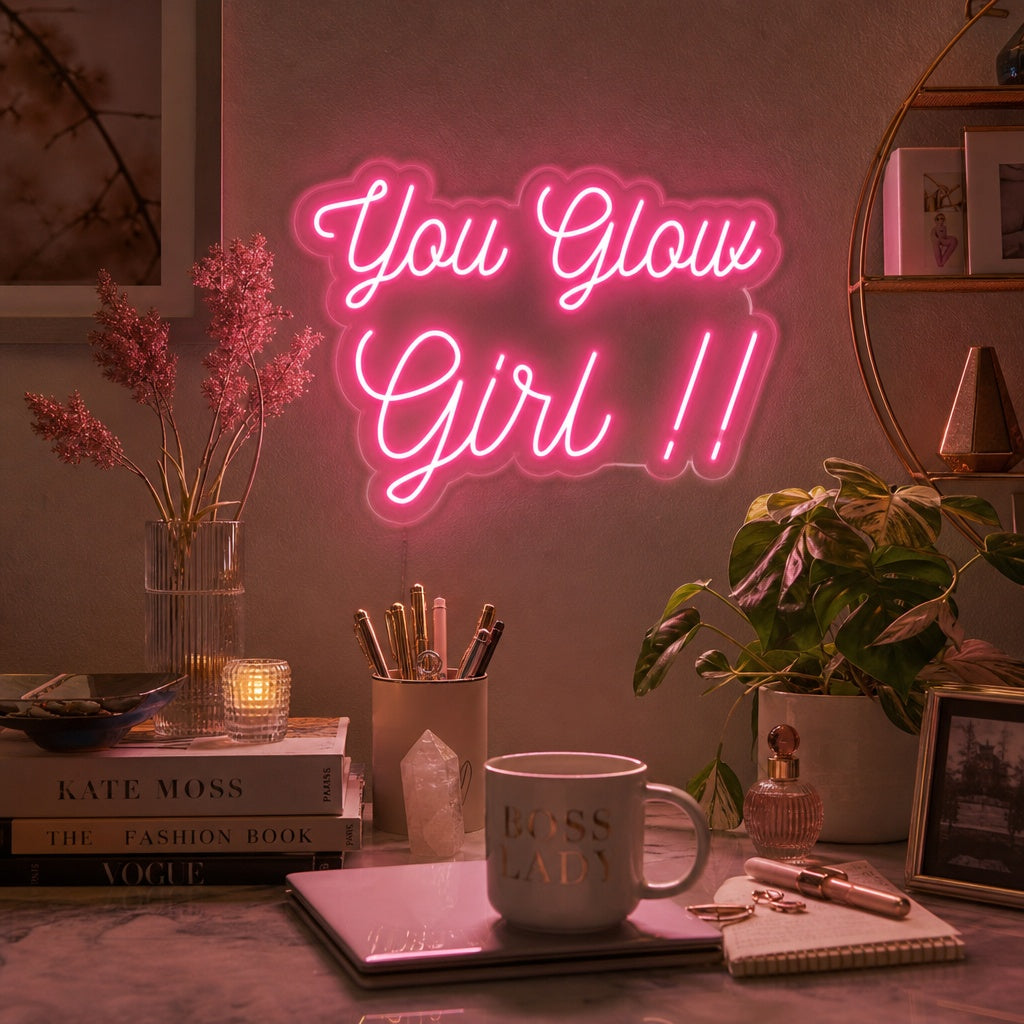 "You Glow Girl" Neonschrift