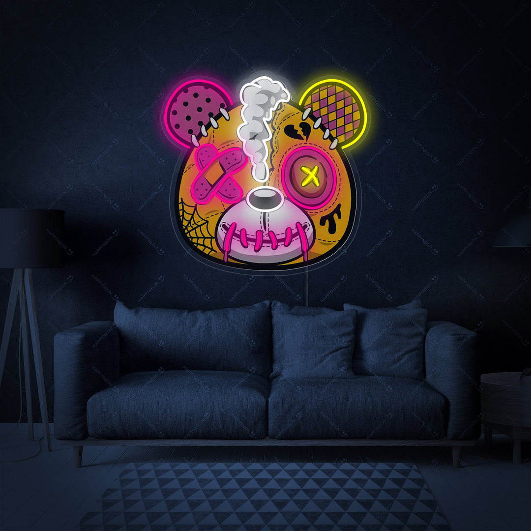 "Zombie-Teddybär" Neonschild