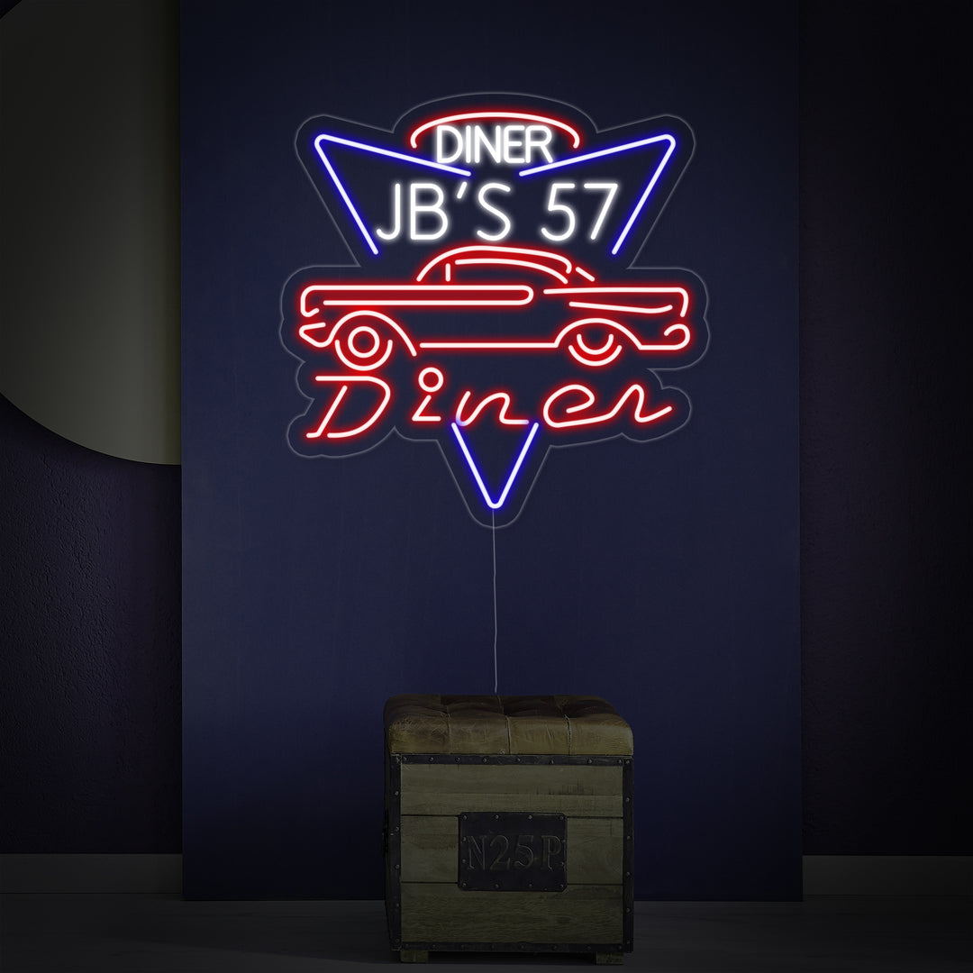 "1957 JBS 57 Diner" Neonschrift