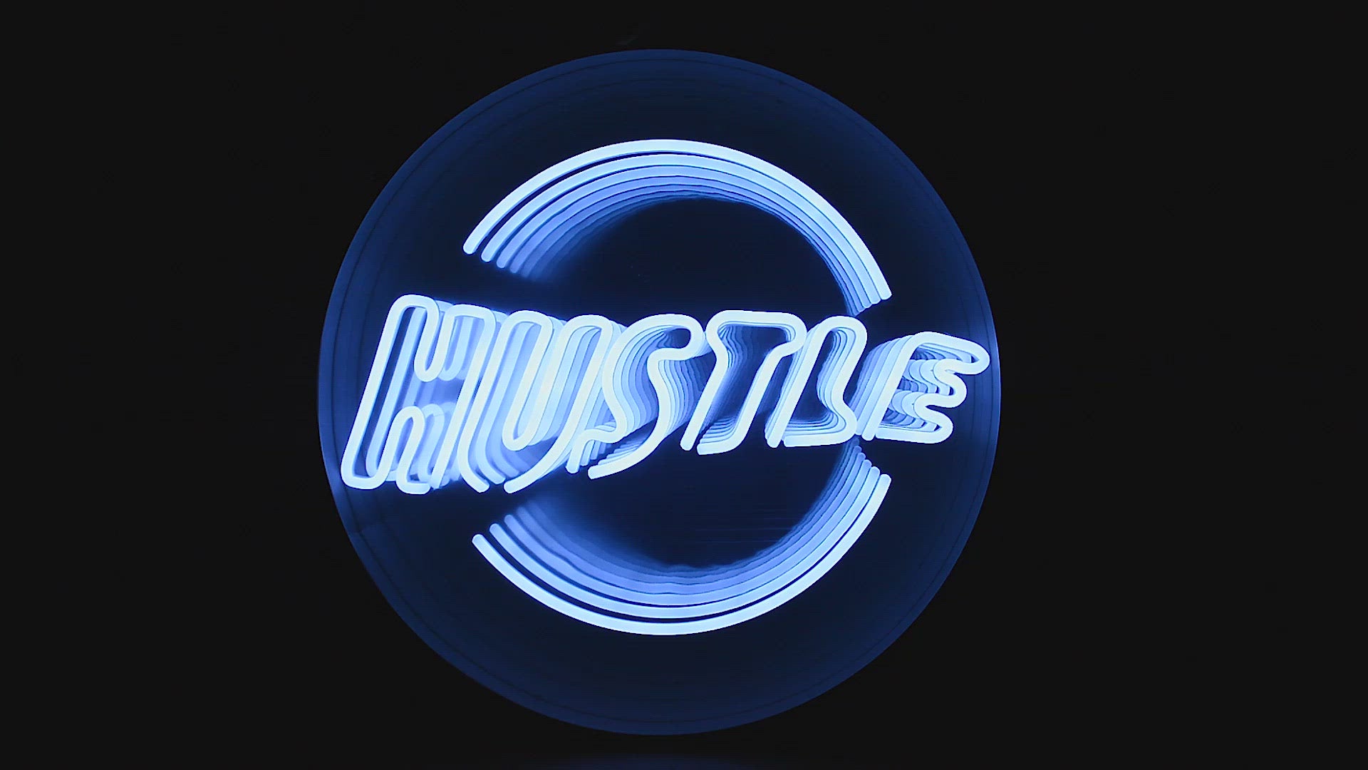 "HUSTLE" 3D Infinity LED Neonschrift