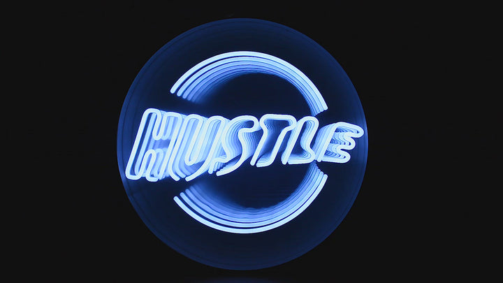 "Hustle" 3D Unendlichkeits LED Neonschrift