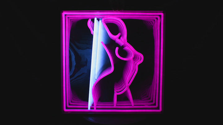 "Tanzendes Mädchen" 3D Unendlichkeits LED Neonschrift