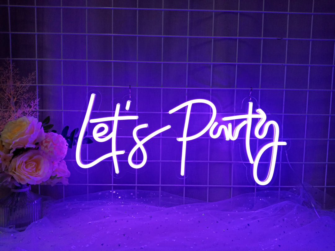 "Lets Party" Neonschrift (Lagerbestand: 3 Einheiten)