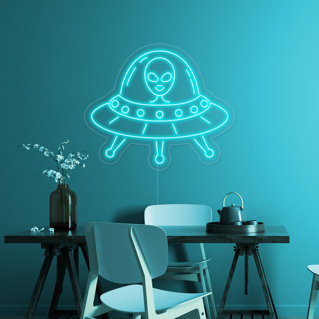 "Außerirdisches UFO" Neonschrift