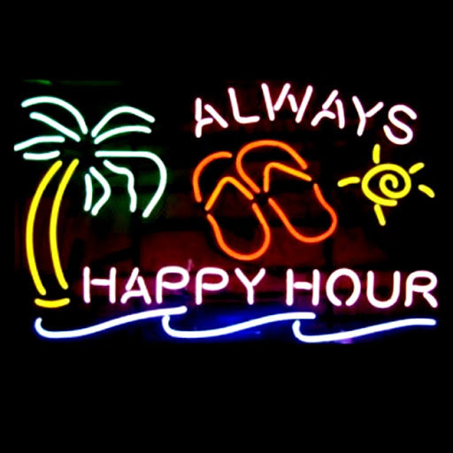 "Always Happy Hour" Neonschrift, Happy Hour Leuchtreklame, Happy Hour Leuchtschild