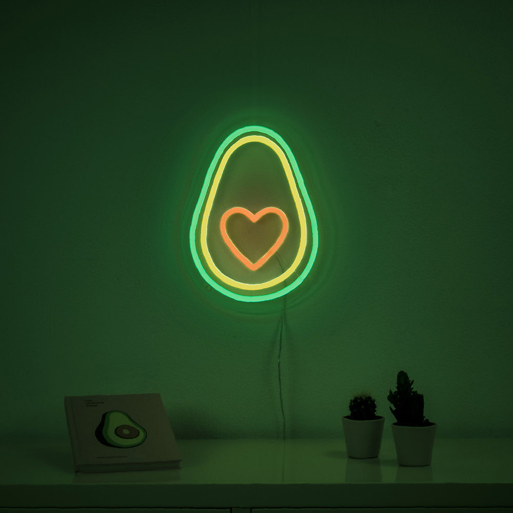 "Avocado-Herz" Neonschrift